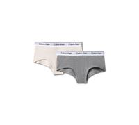 Hipster "2PK SHORTY", Mädchen, Gr. 152/158, bunt (rosa, grau), Jersey, Obermaterial: 95% Baumwolle, 5% Elasthan, CALVIN KLEIN UNDERWEAR, unifarben, körpernah, Unterhosen, Mit Markennamen auf dem Bund,