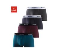 Hipster BENCH., Herren, Gr. M, 4 Stk., bunt (navy, bordeaux, petrol, anthrazit), Jersey, Obermaterial: 95% Baumwolle, 5% Elasthan, unifarben, körpernah, Unterhosen, knapp sitzende Boxershorts aus Baum