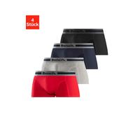 Hipster BENCH., Herren, Gr. M, 4 Stk., bunt (rot, grau, meliert, navy, schwarz), Jersey, Obermaterial: 95% Baumwolle, 5% Elasthan, unifarben, körpernah, Unterhosen Hipster-Panty, knapp sitzende Boxers