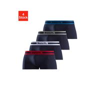 Hipster BENCH., Herren, Gr. S, 4 Stk., blau (navy, rot, navy, grau, meliert, navy, blau, navy, weiß), Jersey, Obermaterial: 95% Baumwolle, 5% Elasthan, unifarben, körpernah, Unterhosen Hipster-Panty,