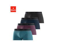 Hipster BENCH., Herren, Gr. XXL, 4 Stk., bunt (blau, bordeaux, anthrazit, petrol), Jersey, Obermaterial: 95% Baumwolle, 5% Elasthan, unifarben, körpernah, Unterhosen Hipster-Panty, knapp sitzende Boxe