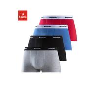Hipster BENCH., Herren, Gr. XXL, 4 Stk., bunt (royalblau, grau, meliert, rot, schwarz), Jersey, Obermaterial: 95% Baumwolle, 5% Elasthan, unifarben, körpernah, Unterhosen, knapp sitzende Boxershorts a