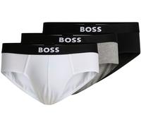 BOSS Slips HipBr 3P Icon – 3er-Pack, Stretch-Baumwolle, niedriger Bund – Weiß/Grau/Schwarz XL