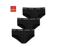 Hipster "CK HIP BRIEF 3PK", Herren, Gr. L, 3 Stk., schwarz, Jersey, Obermaterial: 95% Baumwolle, 5% Elasthan, CALVIN KLEIN UNDERWEAR, unifarben, körpernah, Unterhosen, mit Logo-Stretchbund (93449262-L