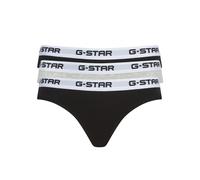 Hipster G-STAR "FLUORITE, 3 PACK HIPSTER BRIEFS", Damen, Gr. M, 3 Stk., schwarz, light grau marl, schwarz, Jersey, Obermaterial: 95% Baumwolle, 5% Elasthan, unifarben, eng, Unterhosen, mit Logobund (7