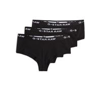 G-STAR RAW Damen Hipster Slips, 3er Pack - Hipster, Cotton Stretch, Logo, einfarbig Schwarz XS