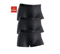 Hipster H.I.S, Herren, Gr. 3 (XS), 3 Stk., schwarz, Jersey, Obermaterial: 95% Baumwolle, 5% Elasthan, unifarben, körpernah, Unterhosen, knapp sitzende Boxershorts aus Baumwollmischung (803864-3) schwa