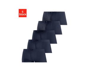 Hipster H.I.S, Herren, Gr. 5M, 5 Stk., navy, Jersey, Obermaterial: 95% Baumwolle, 5% Elasthan, unifarben, körpernah, Unterhosen, knapp sitzende Boxershorts aus Baumwollstretch (90461246-5) navy