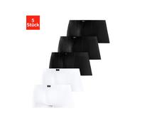 Hipster H.I.S, Herren, Gr. 8 (XXL), 5 Stk., schwarz-weiß (schwarz, weiß), Jersey, Obermaterial: 95% Baumwolle, 5% Elasthan, unifarben, körpernah, Unterhosen, knapp sitzende Boxershorts aus Baumwollstr