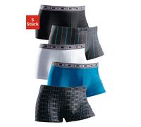 Boxershorts H.I.S Gr. L, 5 St., blau Herren Unterhosen Sportunterwäsche in Hipster-Form aus Baumwoll-Stretch (486202-L)