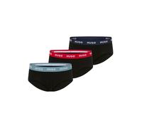 Hipster HUGO UNDERWEAR "HIPBRIEF TRIPL", Herren, Gr. M (50), 3 Stk., charcoal 011, Jersey, Obermaterial: 95% Baumwolle, 5% Elasthan, körpernah, Unterhosen, mit elastischem Bund (10623816-M) charcoal 0