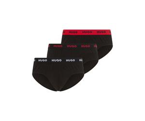 Hipster HUGO UNDERWEAR "HIPBRIEF TRIPL", Herren, Gr. XL (54), 3 Stk., schwarz (schwarz 005), Jersey, Obermaterial: 95% Baumwolle, 5% Elasthan, körpernah, Unterhosen, mit elastischem Bund (97375631-XL)