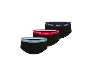 Hipster HUGO UNDERWEAR "HIPBRIEF TRIPL", Herren, Gr. XXL (56), 3 Stk., charcoal 011, Jersey, Obermaterial: 95% Baumwolle, 5% Elasthan, körpernah, Unterhosen, mit elastischem Bund (10623816-XXL) charco