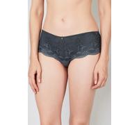 Hipster JOOP "Beautiful", Damen, Gr. 38, grau (anthra), Spitze, Obermaterial: 86% Polyamid, 14% Elasthan, unifarben, körpernah, Unterhosen Hipster, florale Spitze, elastischer Bund, feminin (28124808-