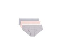 Hipster MARC O'POLO, Damen, Gr. XL, lila, grau, rose, lila gestreift, Obermaterial: 95% Baumwolle, 5% Elasthan, körpernah, Unterhosen (91985110-XL) lila, grau, rose, lila gestreift