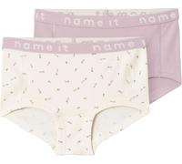 Hipster NAME IT "NKFHIPSTER 2P BUTTERCREAM FLORAL NOOS", Herren, Gr. 146/152, 2 Stk., beige (buttercream), Jersey, Obermaterial: 95% Baumwolle, 5% Elasthan, bedruckt, Unterhosen Hipster (59786922-146)