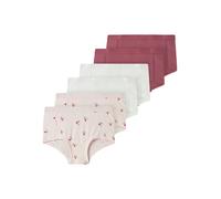 Hipster NAME IT "NKFHIPSTER 6P BUTTERCREAM FLORAL NOOS", Mädchen, Gr. 122/128, 6 Stk., mauve morn, Jersey, Obermaterial: 95% Baumwolle, 5% Elasthan, bedruckt, unifarben, eng, Unterhosen (95979037-122)
