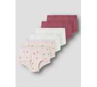 Hipster NAME IT "NKFHIPSTER 6P BUTTERCREAM FLORAL NOOS", Mädchen, Gr. 98, 6 Stk., mauve morn, Jersey, Obermaterial: 95% Baumwolle, 5% Elasthan, eng, Unterhosen (95979037-98) mauve morn