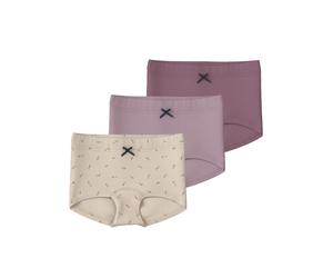 Hipster NAME IT "NMFTIGHTS 3P BUTTERCREAM FLORAL NOOS", Mädchen, Gr. 104, 3 Stk., beige (buttercream), Jersey, Obermaterial: 95% Baumwolle, 5% Elasthan, bedruckt, Unterhosen (17672711-104) buttercream