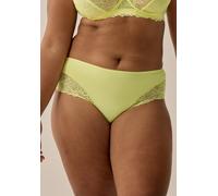 Hipster NATURANA "The Friday", Damen, Gr. 44, gelb (sunny lime), Microfaser, Obermaterial: 87% Polyamid, 13% Elasthan. Miedereinsatz: 89% Polyamid, 11% Elasthan, bequem, Unterhosen, mit Spitze, femini