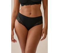 Hipster NATURANA "The Friday", Damen, Gr. 44, schwarz, Microfaser, Obermaterial: 87% Polyamid, 13% Elasthan. Spitze: 89% Polyamid, 11% Elasthan, leicht transparent, unifarben, bequem, Unterhosen, mit