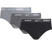 Hipster NIKE UNDERWEAR "BRIEF 3PK", Herren, Gr. S, 3 Stk., blk, irn gry, cool gry h shn txtrd wb, Jersey, Obermaterial: 95% Baumwolle, 3% sonstige Fasern, 2% Elasthan, unifarben, körpernah, Unterhosen