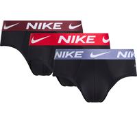 Hipster NIKE UNDERWEAR "HIP BRIEF 3PK", Herren, Gr. M, 3 Stk., blk wrld indg, uni rot, drk tm rot wb, Jersey, Obermaterial: 92% Polyester, 8% Elasthan, kontrastfarbene Details, unifarben, körpernah, U