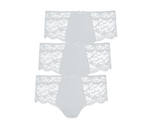 Hipster NINA VON C. "3er Pack Damen Hipster Silver Edition", Damen, Gr. 44, weiß, Obermaterial: 86% Polyamid PA. 14% Elasthan EL., Unterhosen (61029865-44) weiß