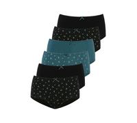 Hipster PETITE FLEUR, Damen, Gr. 32/34, grün (schwarz, petrol), Single Jersey, Obermaterial: 95% Baumwolle, 5% Elasthan, gemustert, unifarben, Unterhosen, aus elastischer Baumwolle (59629356-32) schwa