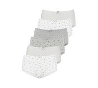 Hipster PETITE FLEUR, Damen, Gr. 48/50, grau (grau, creme), Single Jersey, Obermaterial: 95% Baumwolle, 5% Elasthan, gemustert, unifarben, Unterhosen Hipster, aus elastischer Baumwolle (45381945-48)