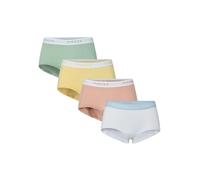 Hipster PIECES "PCLOGO LADY 4 PACK SOLID NOOS BC", Damen, Gr. L, 4 Stk., bunt (jadeite detail:4 pack w jade ghaz misr bwhi), Jersey, Obermaterial: 95% Baumwolle, 5% Elasthan, unifarben, unifarben mit