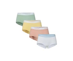 Hipster PIECES "PCLOGO LADY 4 PACK SOLID NOOS BC", Damen, Gr. S, 4 Stk., bunt (jadeite detail:4 pack w jade ghaz misr bwhi), Jersey, Obermaterial: 95% Baumwolle, 5% Elasthan, unifarben, unifarben mit