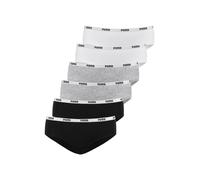 PUMA Women Hipster Damen Slip Unterwäsche 701218976, Farbe:002 - White/Grey/Black, Bekleidungsgröße:L