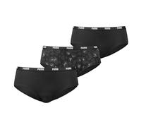 Hipster PUMA "PUMA WOMEN PRINTED HIPSTER 3P PACK", Damen, Gr. S, schwarz (schwarz combo), Obermaterial: 95% Baumwolle, 5% Elasthan, Unterhosen (86316530-S) schwarz combo