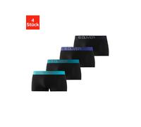 Hipster S.OLIVER, Herren, Gr. L, 4 Stk., blau (schwarz, türkis, schwarz, hellblau, schwarz, marine, schwarz, royalblau), Jersey, Obermaterial: 92% Baumwolle, 8% Elasthan (LYCRA), unifarben, körpernah,