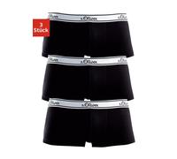 Boxershorts S.OLIVER Gr. M, 3 St., schwarz Herren Unterhosen Wäsche schöne Retro Pants in Hipster-Form (430485-M)