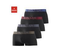 Hipster S.OLIVER, Herren, Gr. S, 4 Stk., bunt (schwarz, khaki, schwarz, bordeaux, schwarz, anthrazit, schwarz, blau), Jersey, Obermaterial: 92% Baumwolle, 8% Elasthan (LYCRA), unifarben, körpernah, Un