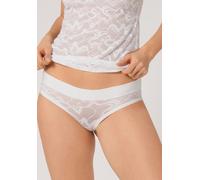Hipster SLOGGI "GO Allround Lace", Damen, Gr. 1, weiß, Single Jersey, Obermaterial: 59% Polyamid, 41% Elasthan, körpernah, Unterhosen, One Size, weiche Spitze, hüftiger Schnitt (64837851-1) weiß