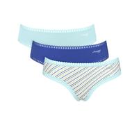 Sloggi Hipster GO Crush C3P Damen Single Jersey 95% Baumwolle 5% Elasthan Spitze 3er-Pack XL blau