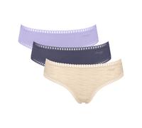 Hipster SLOGGI "GO Crush", Damen, Gr. XXL, lila, light combination, Single Jersey, Obermaterial: 95% Baumwolle, 5% Elasthan, körpernah, Unterhosen, mit Spitzendetails, Multipack (58448049-XXL) lila, l