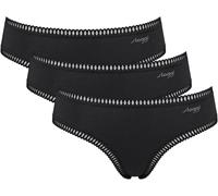 Hipster SLOGGI "GO Crush Hipster C3P", Damen, Gr. M, schwarz, Single Jersey, Obermaterial: 95% Baumwolle, 5% Elasthan, körpernah, Unterhosen, mit Spitzendetails (66914025-M) schwarz