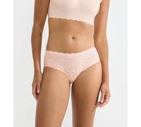 Hipster SLOGGI "ZERO Feel Bliss Hipster", Damen, Gr. L, puff pink, Spitze, Obermaterial: 76% Polyamid, 24% Elasthan, unifarben, körpernah, Unterhosen, unsichtbar mit Spitzenoptik (65313514-L) puff pin