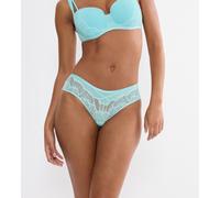 Hipster TRIUMPH "Palina Moonlight Kiss", Damen, Gr. 42, capri blau, Spitze, Obermaterial: 87% Polyamid, 11% Elasthan, 2% metallisierte Fasern, körpernah, Unterhosen, Triumph x Palina Rojinski, zarte S