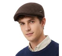 HIQIU Schiebermütze Herren Baskenmütze Barett Cap Herbst Winter, Schirmmütze Flat Cap Herren Driving Cabbie Hunter Hut Gatsby Newsboy Cap (DE/NL/SE/PL, Alphanumerisch, M, L, A1# Kaffee)
