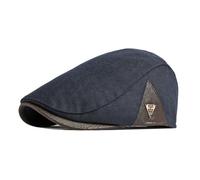 HIQIU Schiebermütze Herren Baskenmütze Barett Cap Herbst Winter, Schirmmütze Flat Cap Herren Driving Cabbie Hunter Hut Gatsby Newsboy Cap (DE/NL/SE/PL, Alphanumerisch, M, L, A2# Marineblau)