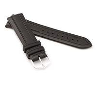 HIRSCH Herren Caoutchouc Uhrenarmband Modell Hevea Größe Uhr 20 mm/Schließe 18 mm, Farbe Schwarz