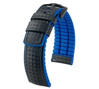 HIRSCH Herren Performance Uhrenarmband Modell Ayrton 20 mm Schwarz/blau