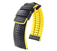 HIRSCH Herren Performance Uhrenarmband Modell Ayrton 20 mm Schwarz/gelb