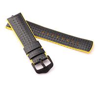 HIRSCH Herren Performance Uhrenarmband Modell Ayrton 22 mm Schwarz/gelb