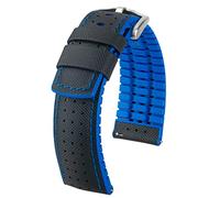 HIRSCH Herren Performance Uhrenarmband Modell Robby 20 mm Schwarz/blau